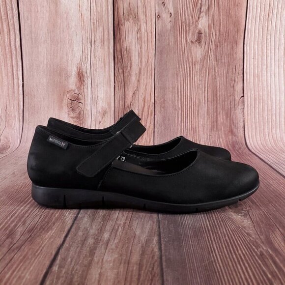 Mephisto Womens Size 10 Jenyfer Nubuck Mary Jane Shoes Black Suede Air-Jet - Picture 3 of 15